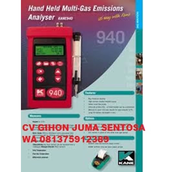 KANE 940 Combustion Flue Gas Analyzer (O2/CO/NO/SO2 Murah 