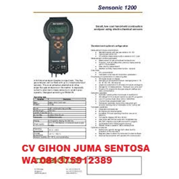 SENSONIC 1200 Pocket Gas Analyzer Murah 