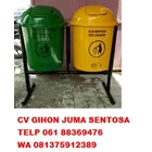 Kotak Sampah Bulat 2 Pilah Fiberglass Volume 50 L 1